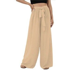 Dokotoo Women’s Paloozo Loose Wide Leg Pants Tan Size Medium NWT